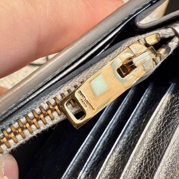 Saint Laurent Silver Metallic Kate Monogram Wallet On Chain Clutch - Picture 8 of 15